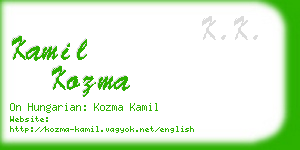 kamil kozma business card